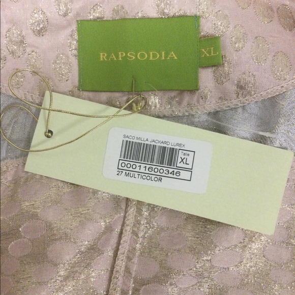 Rapsodia Metallic thread Multi fabrics Boho top - Picture 5 of 8